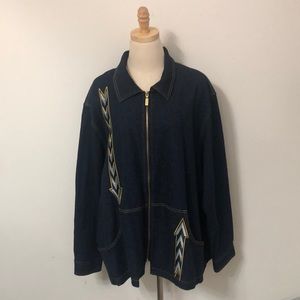 Vintage denim jacket Bob Mackie Wearable Art